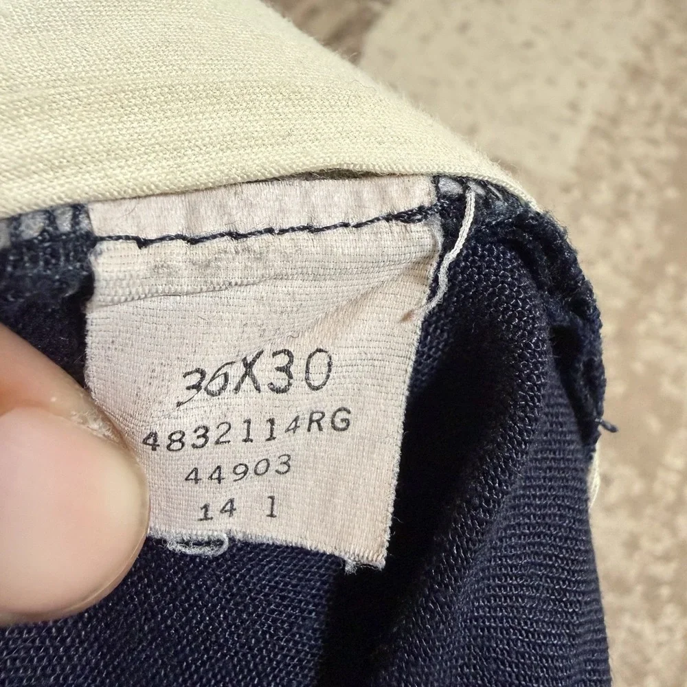 VTG Polo Ralph Lauren Pants Men's 36x30 Blue Pleated 100% Linen Dress Cuffed